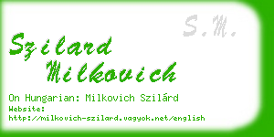 szilard milkovich business card