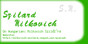 szilard milkovich business card